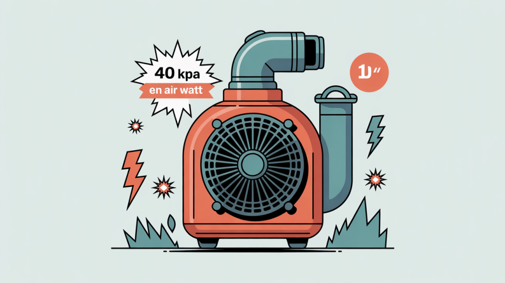 40 kpa en air watt sur aspirateur, dessin pression et puissance