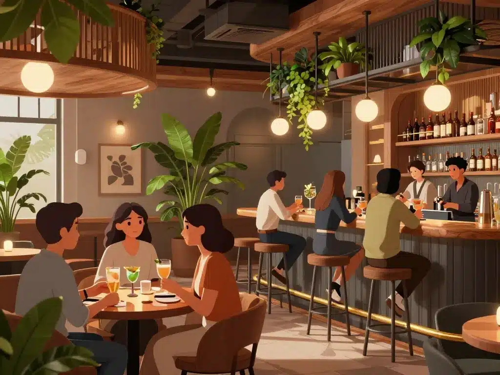 Ambiance cosy La Tige Lyon bar cocktails