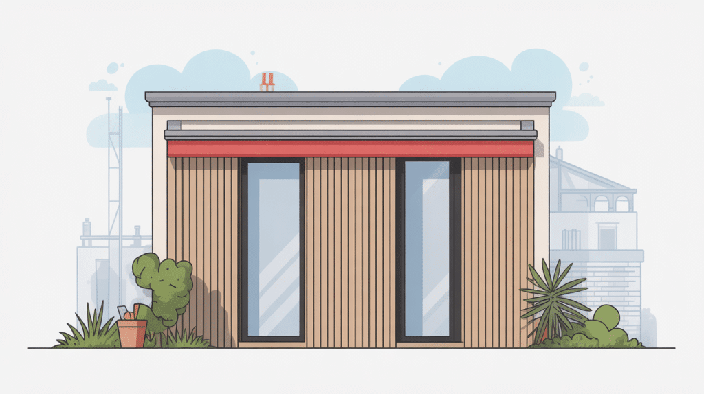 Façade bardage simple peau divers matériaux bois métal PVC