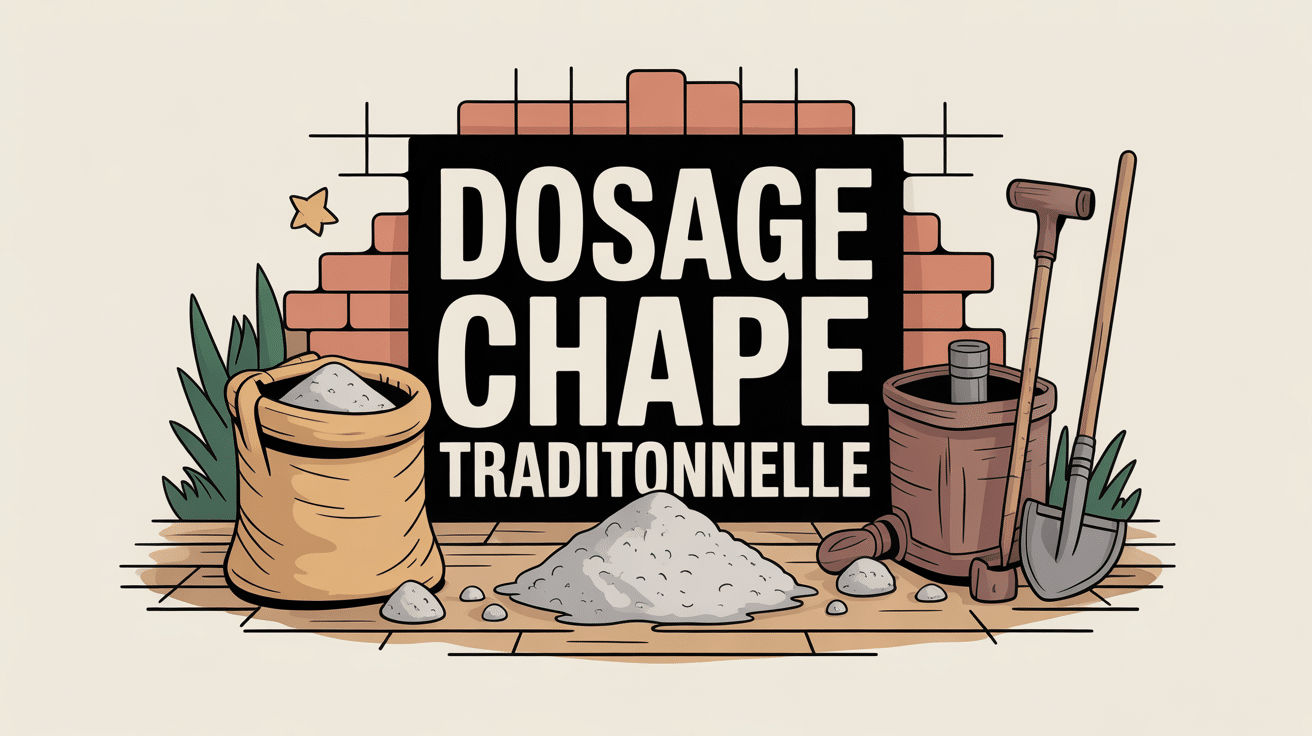 chape traditionnelle dosage outils ciment sable eau sur chantier