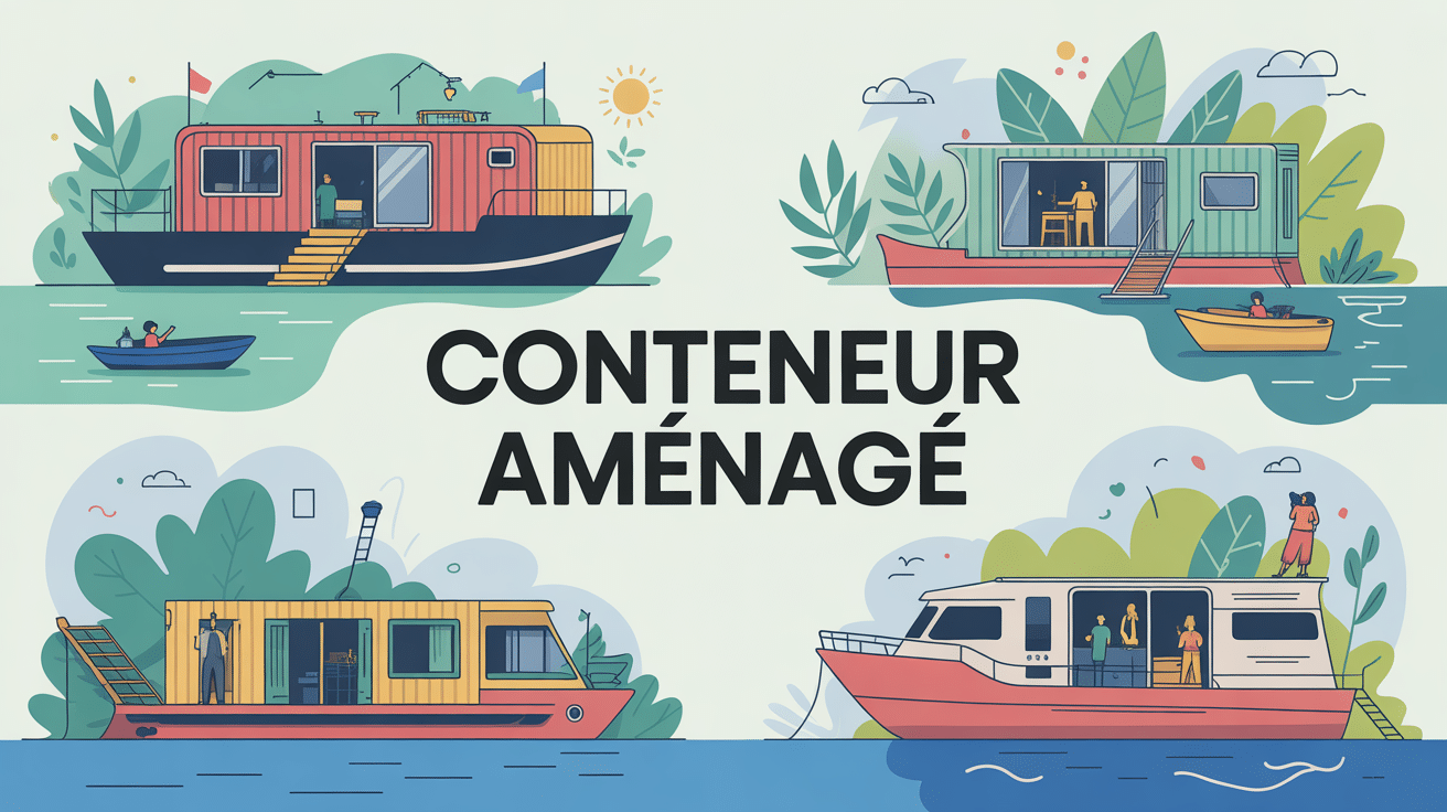 conteneur aménagé en habitation moderne stylisée