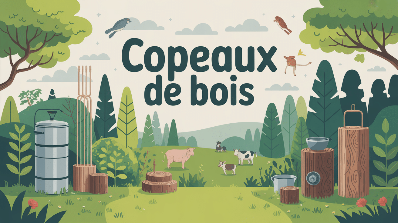 vue d'ensemble copeaux de bois jardin chauffage animaux