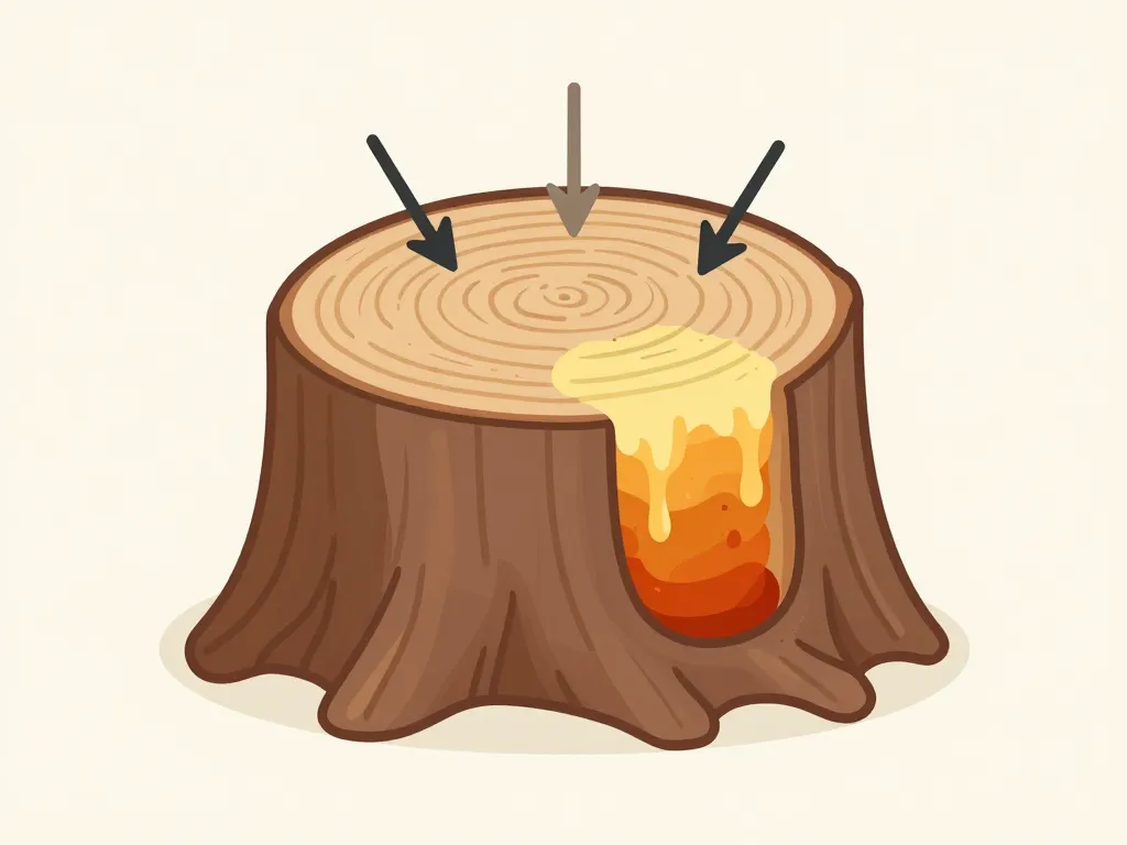 diagramme détruire souche eau de javel effet superficiel