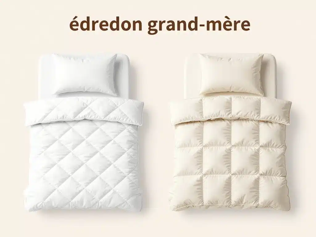 comparaison visuelle édredon grand-mère et couette