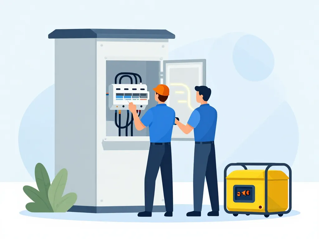 electricien generatrice vérifie panneau et cables