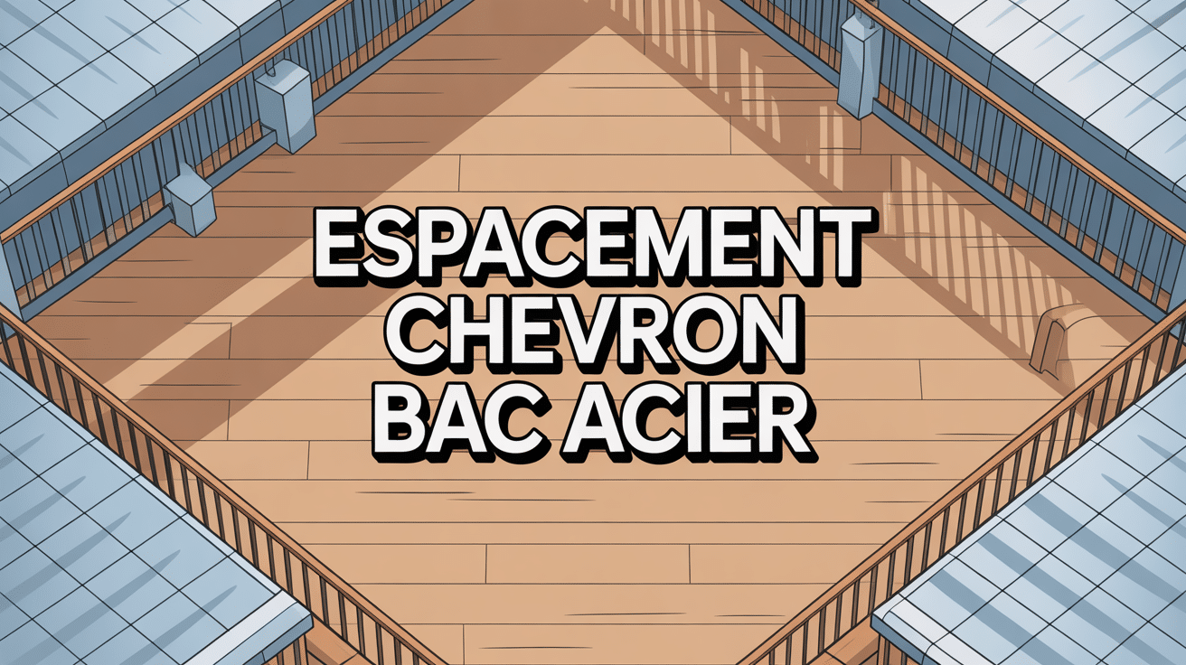 illustration espacement chevron bac acier vue de dessus