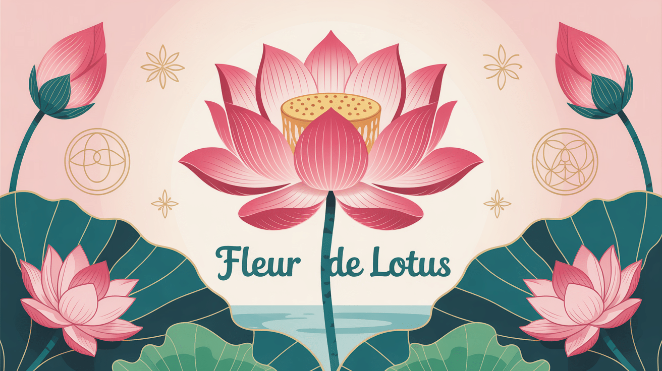 illustration fleur de lotus centrale symbolique moderne