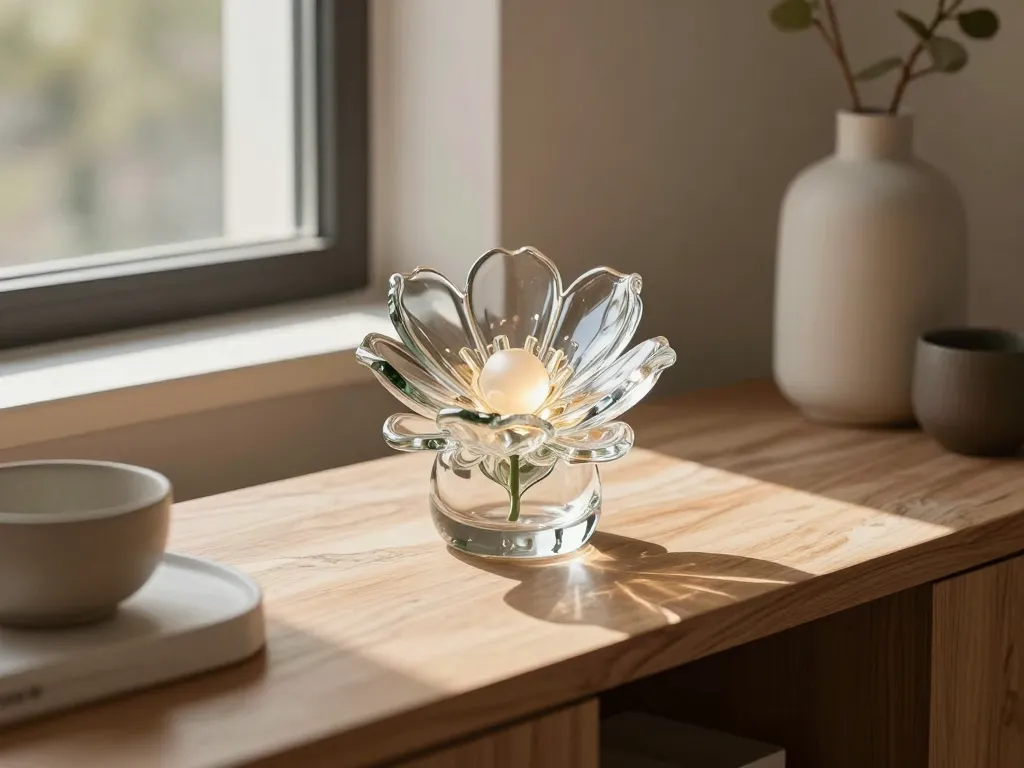 fleur de verre scène déco intérieure