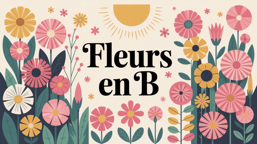 illustration fleurs en b dans jardin lumineux