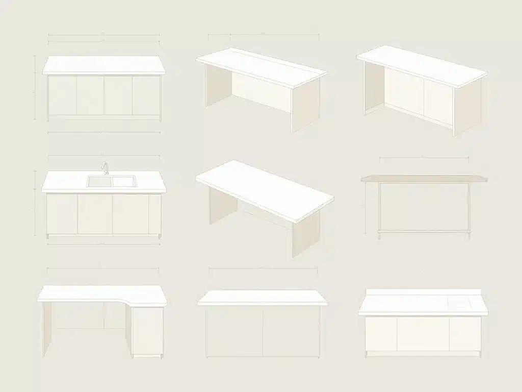dimensions standards gabarit plan de travail cuisine