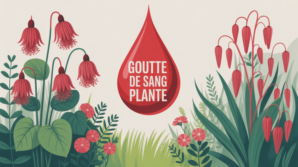 goutte de sang plante différentes espèces fleurs rouges jardin