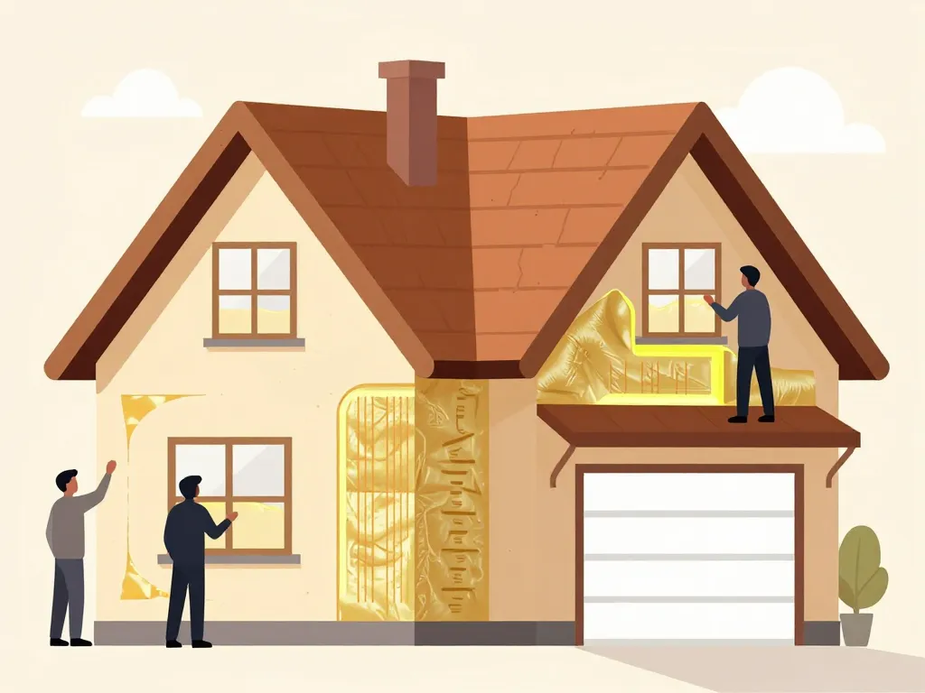 illustration isolant mince laine de verre installation combles murs garage