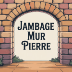 dessin jambage ouverture mur en pierre stylisé