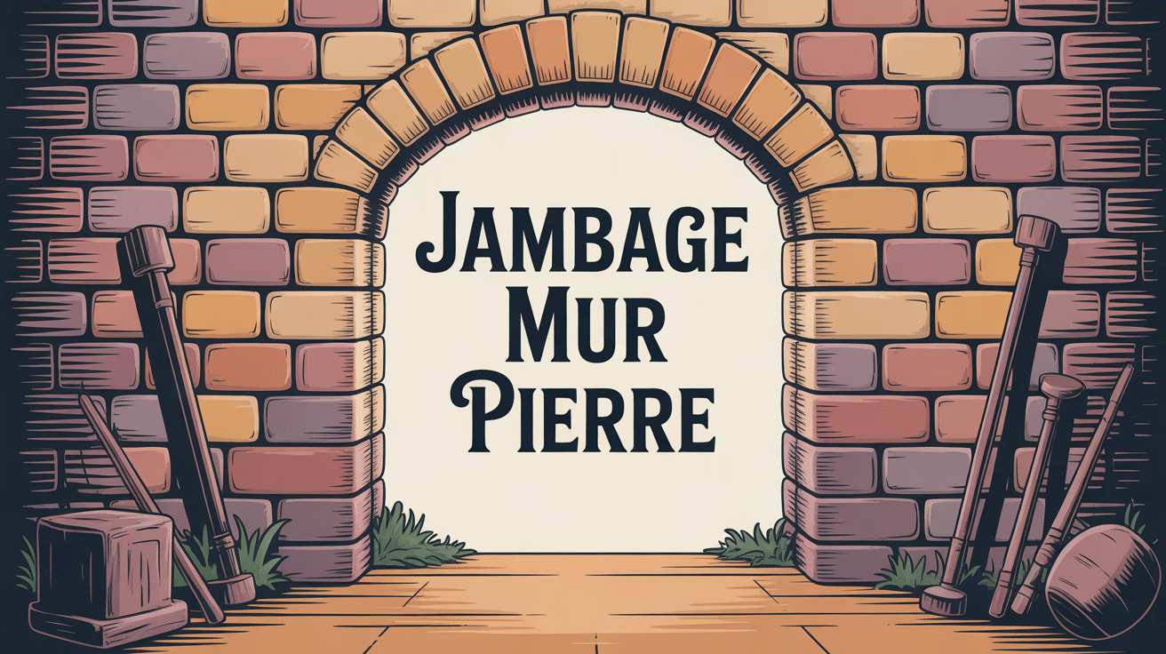 dessin jambage ouverture mur en pierre stylisé