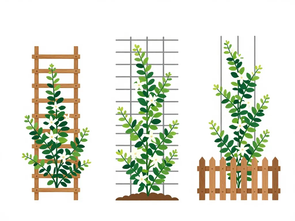 supports pour jasmin étoilé brise-vue sur treillis et clôture