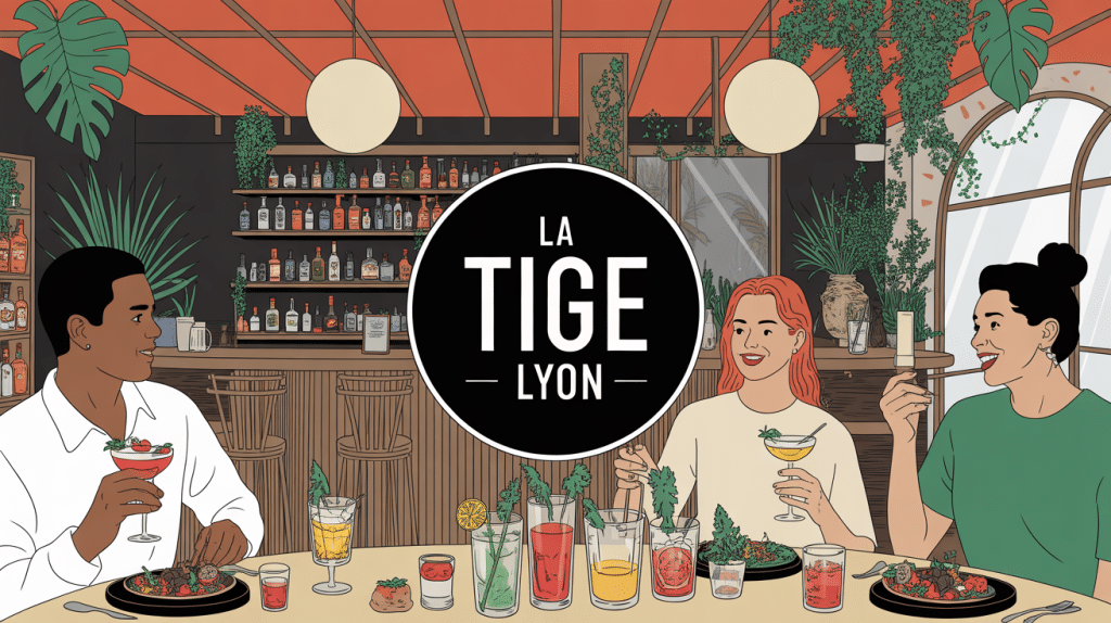 Bar restaurant La Tige Lyon illustration conviviale