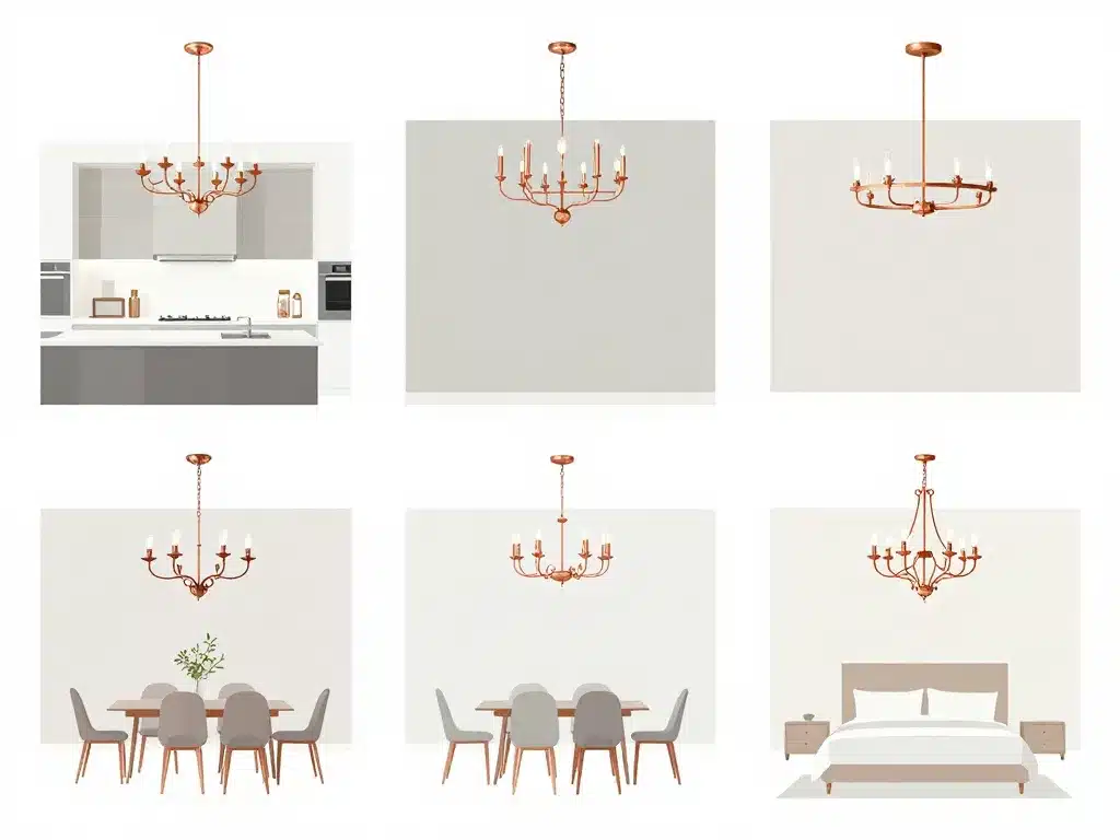 lustre en cuivre différents modèles adaptés à chaque pièce