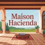 maison hacienda illustration patios lumineux matières naturelles