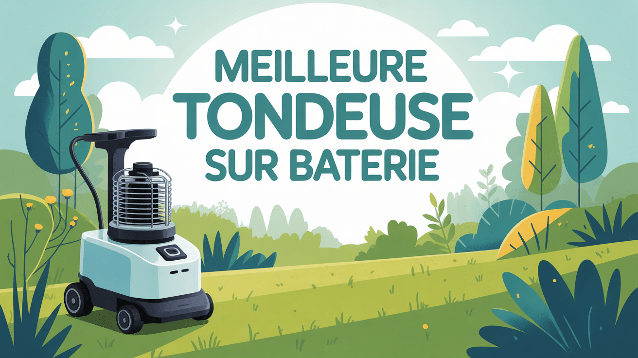 meilleure tondeuse sur batterie moderne dans jardin verdoyant