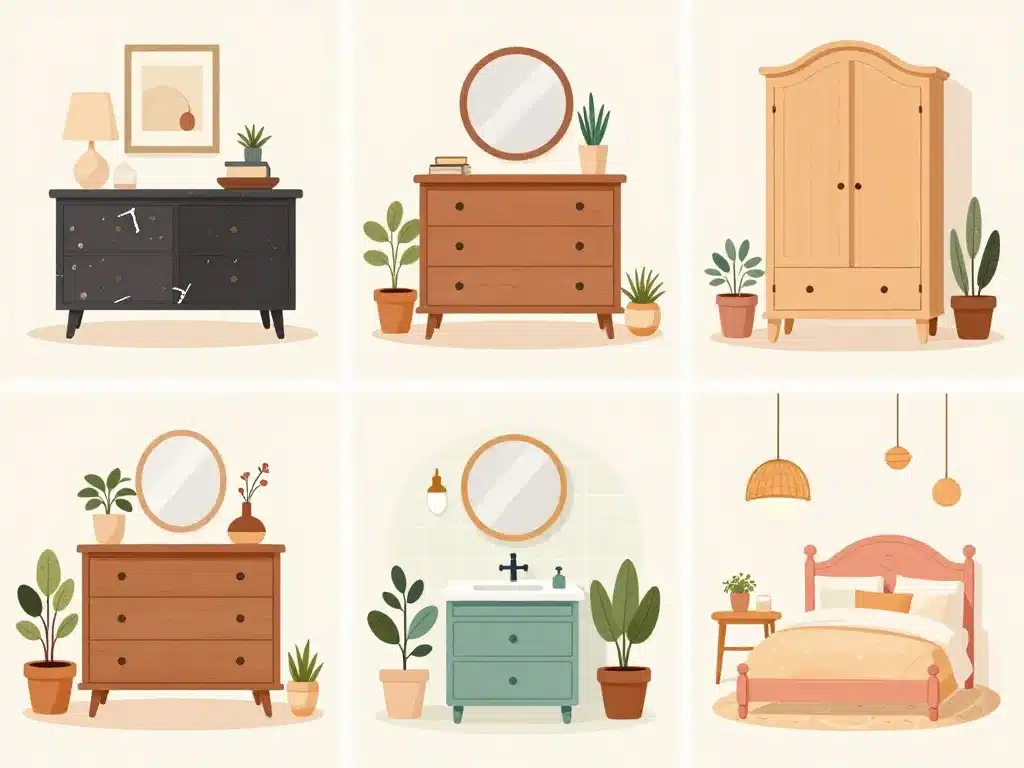 avant apres meuble relooké pour chaque pièce