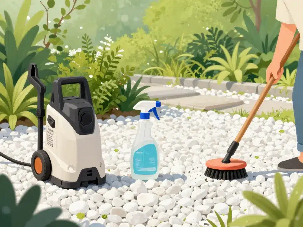 nettoyer cailloux blancs javel alternatives naturelles jardin