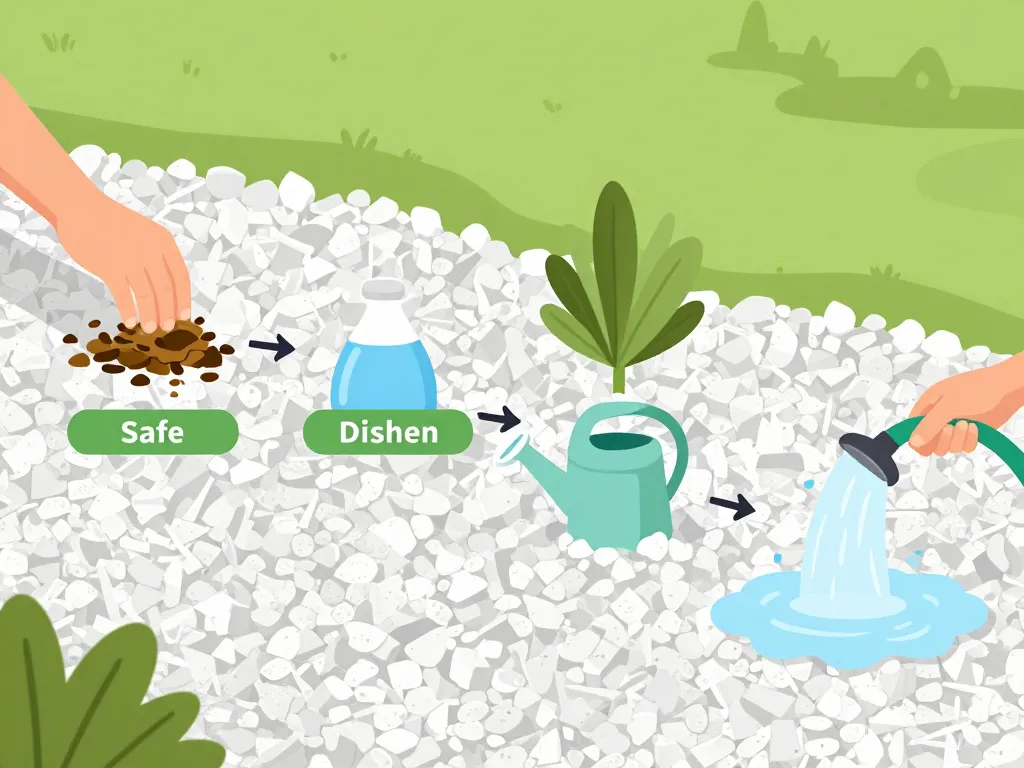 nettoyer cailloux blancs javel étapes schéma