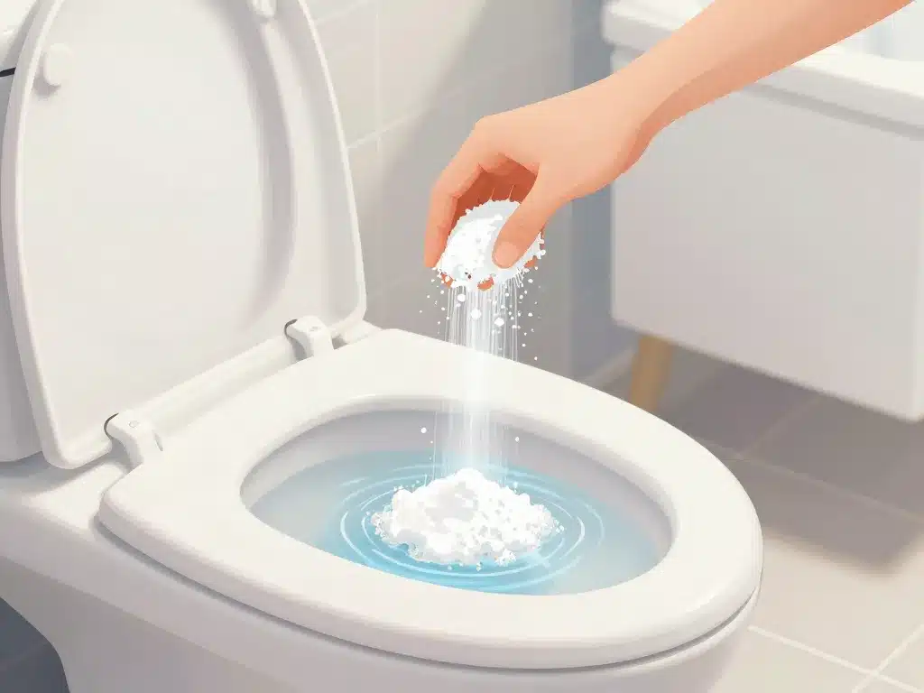 nettoyer sanibroyeur bicarbonate de soude étape main WC