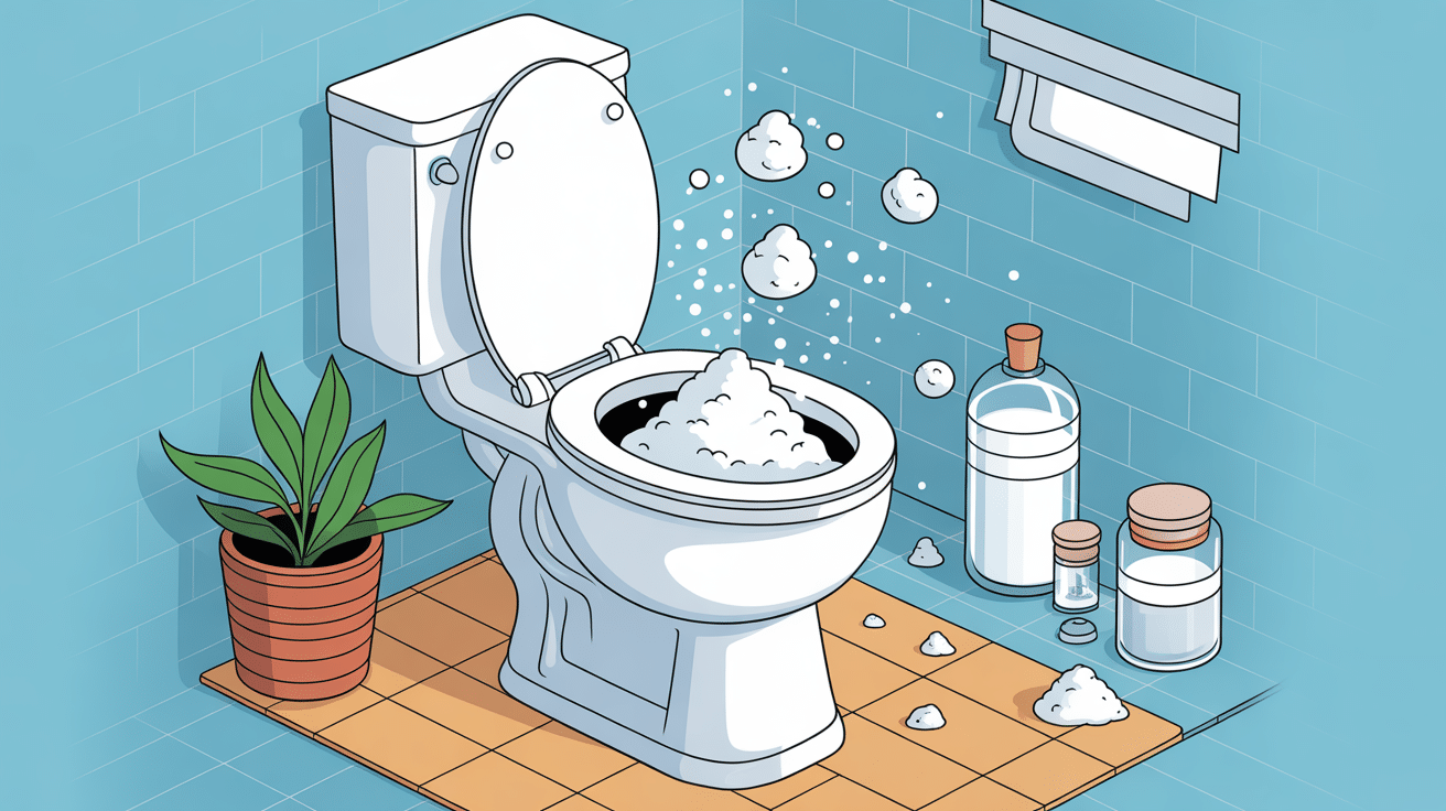 nettoyer sanibroyeur bicarbonate de soude illustration centrale ambiance propre