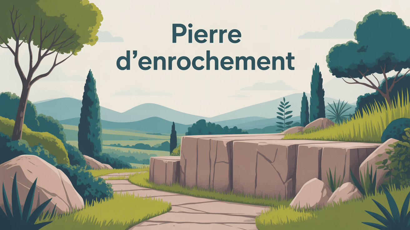 Illustration pierre enrochement talus jardin pente