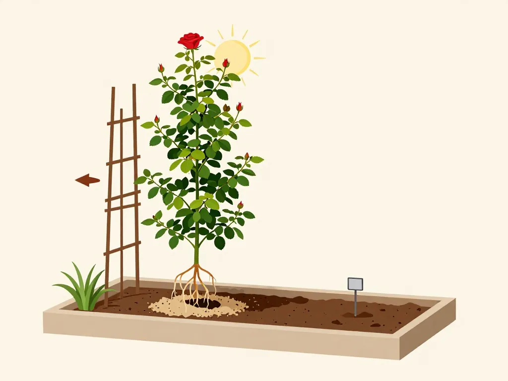 planter rosa eden rose schéma plantation et support