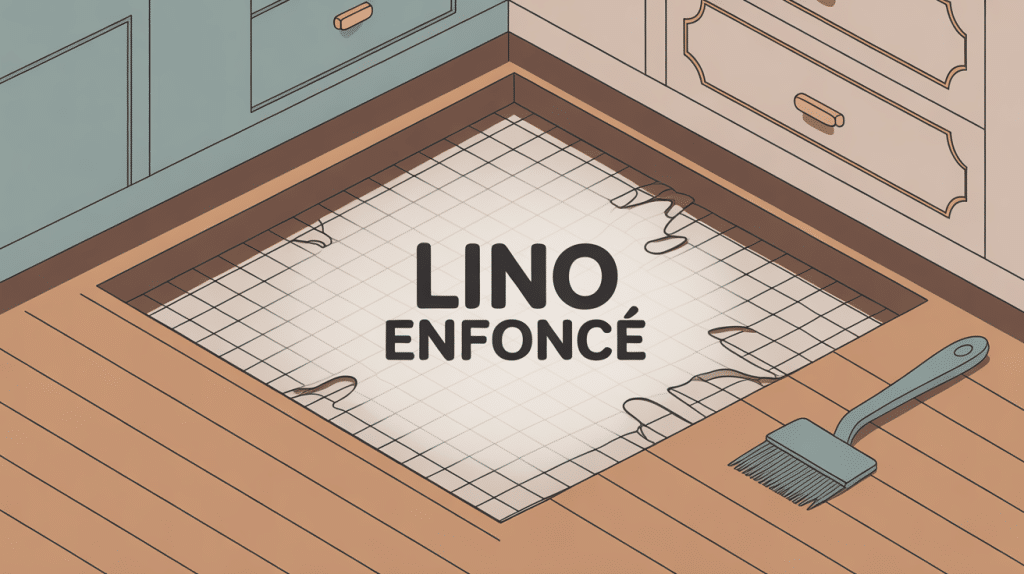 illustration réparer lino enfoncé avec outils