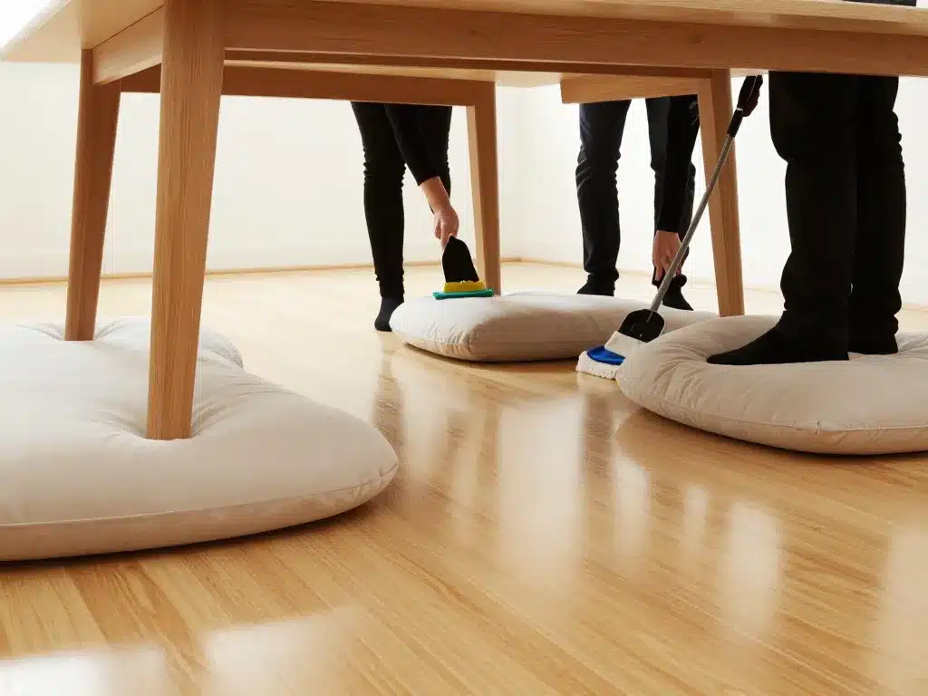 prévenir réparer lino enfoncé patins meubles et entretien