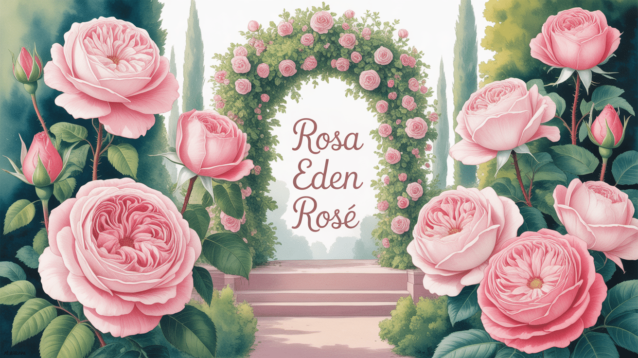 rosa eden rose rosier grimpant romantique dans jardin