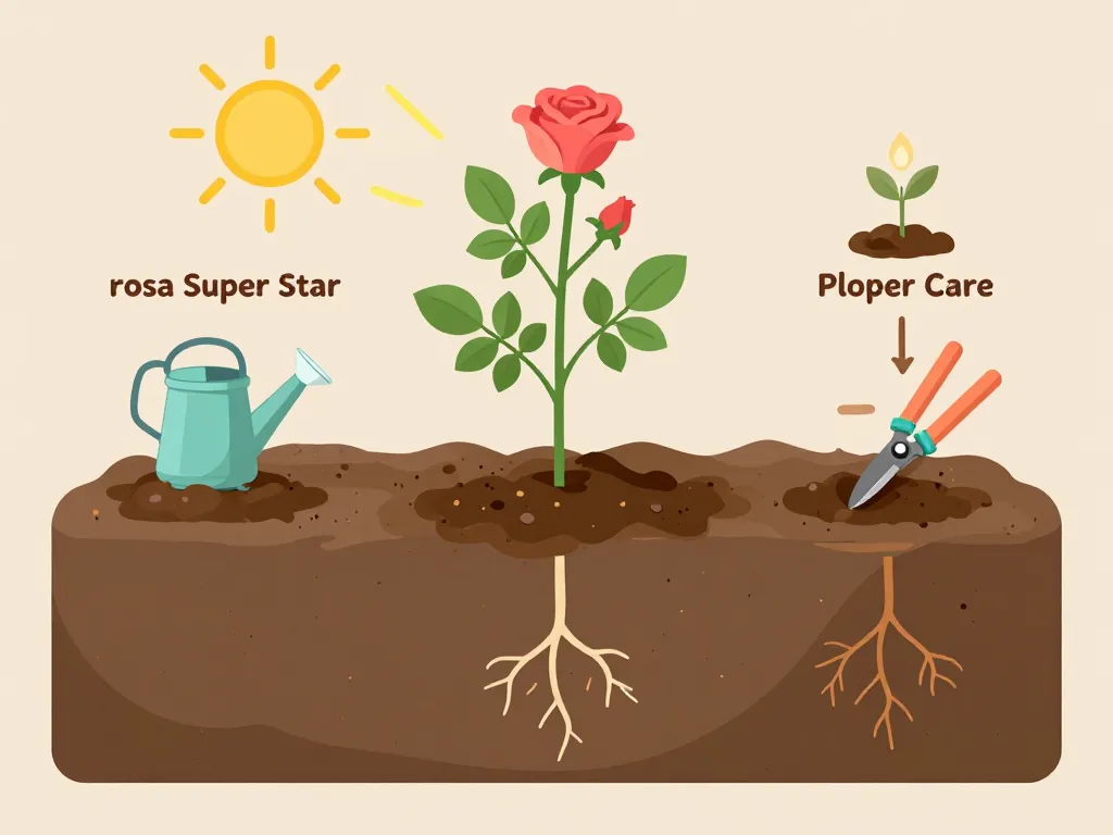 schéma plantation rosa super star étapes soins rosiers