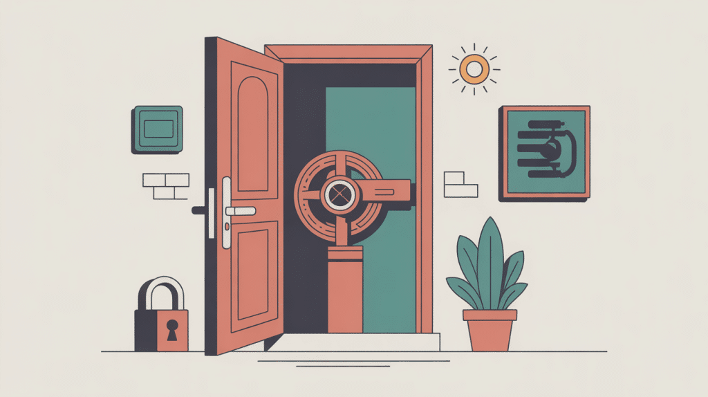 schema fonctionnement serrure 3 points illustration principale