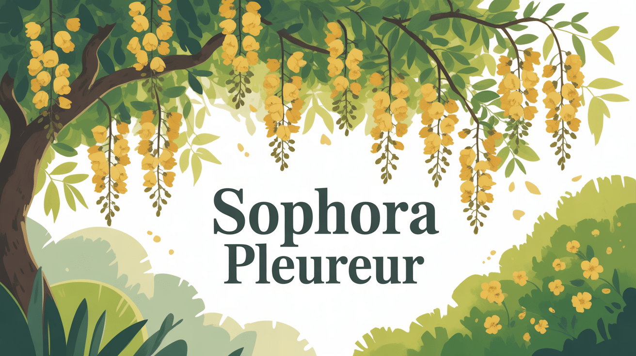 Sophora pleureur branches retombantes fleurs jaunes jardin