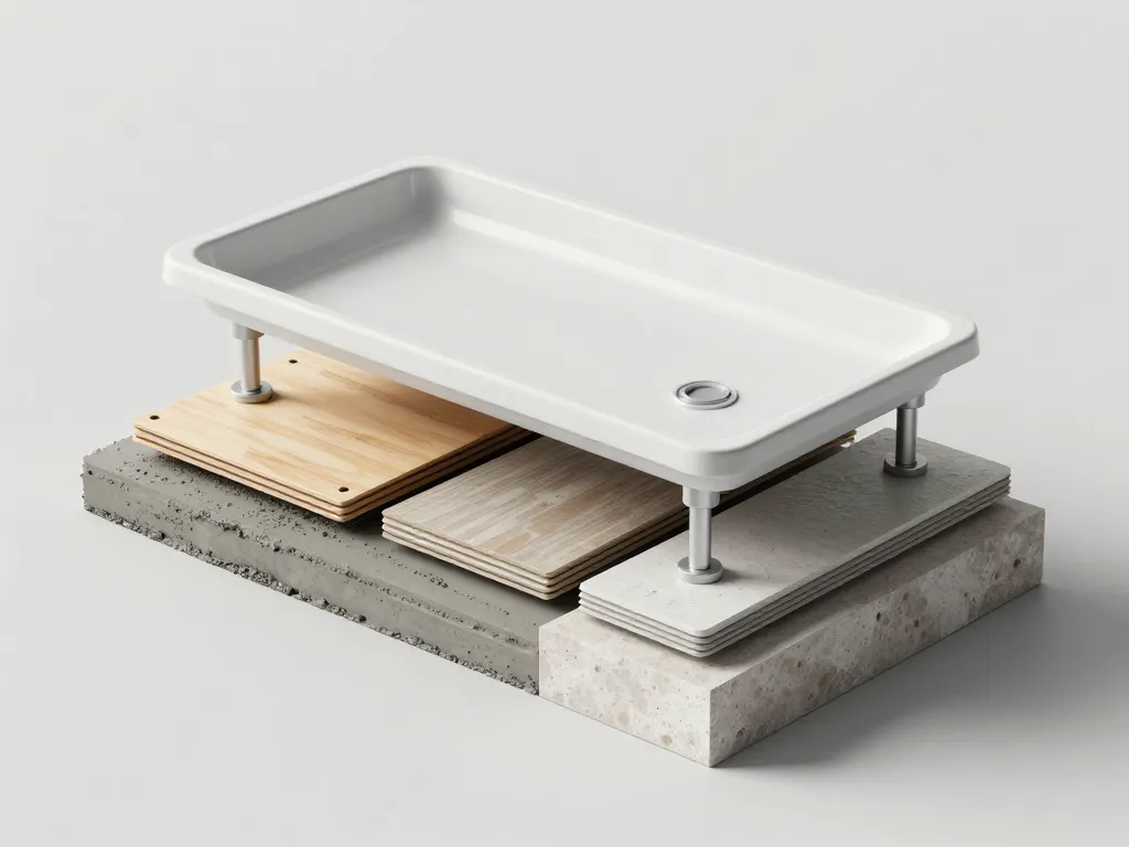 sur quoi poser un receveur de douche diagramme supports et sols