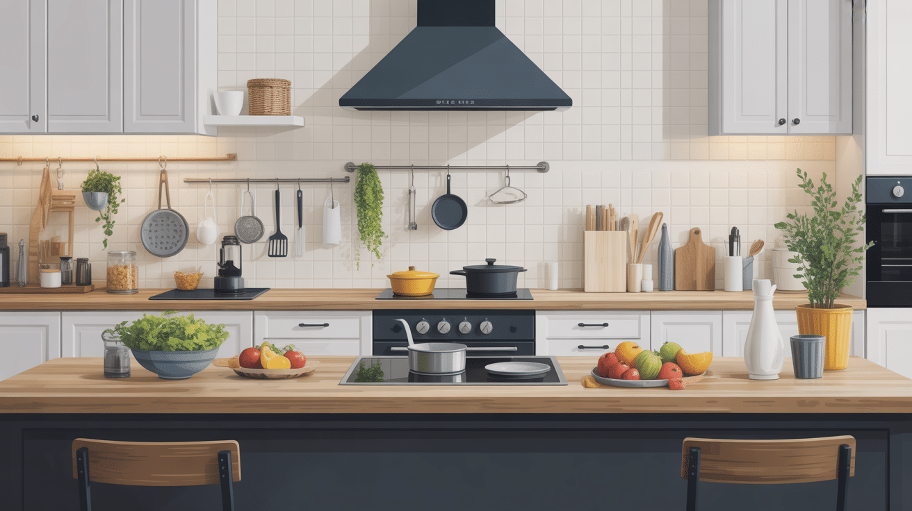 taille plan de travail cuisine mise en valeur moderne