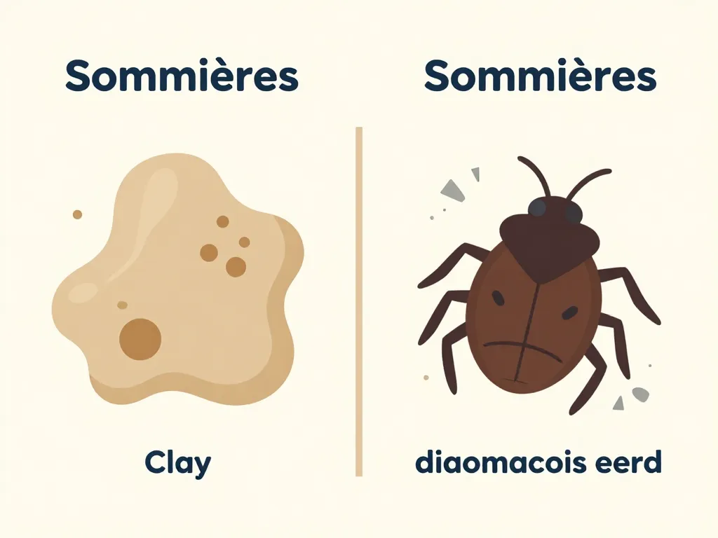 terre de sommières punaise de lit vs terre de diatomée schéma