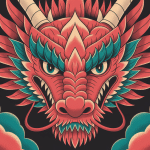illustration digitale tete de dragon style asiatique et occidental