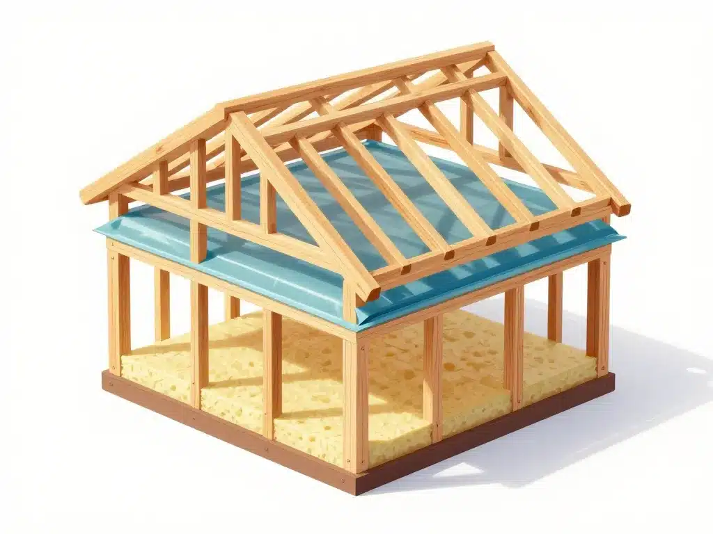 Schéma coupe toit plat ossature bois