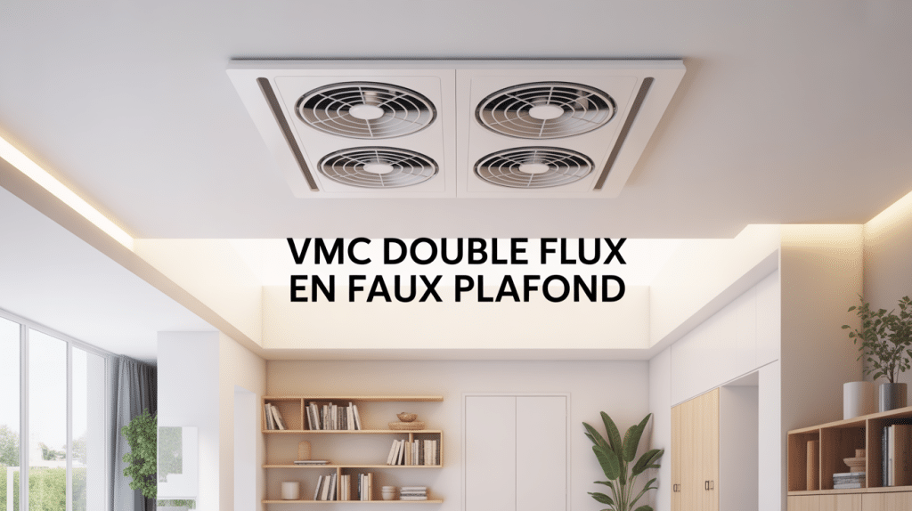 Illustration vmc double flux faux plafond moderne schéma