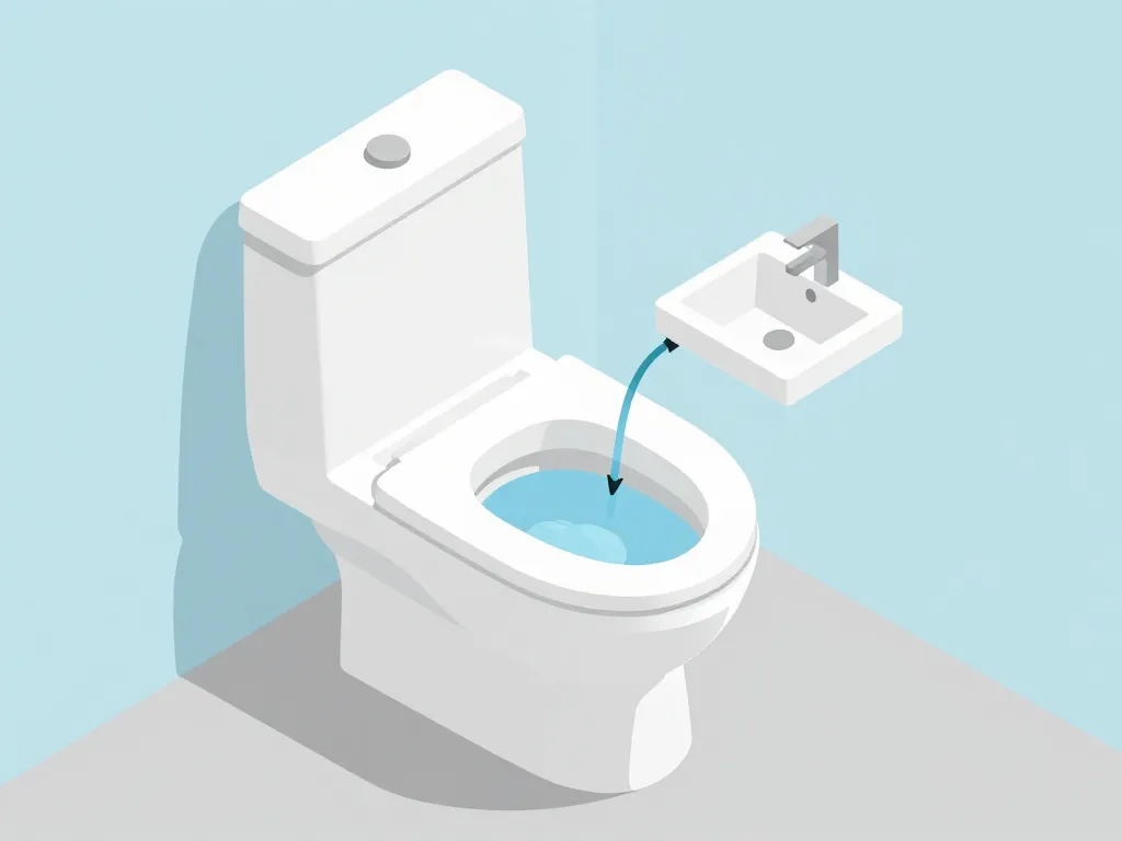 Schéma WC avec lave main avantages inconvénients fonctionnement eau