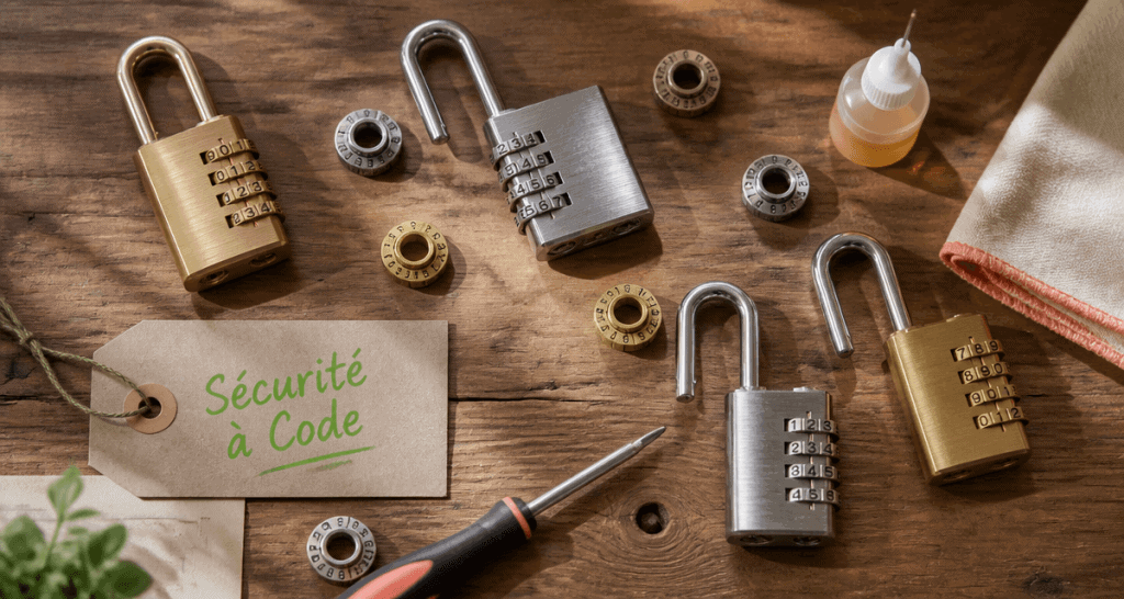 code cadenas sur plan de travail bois
