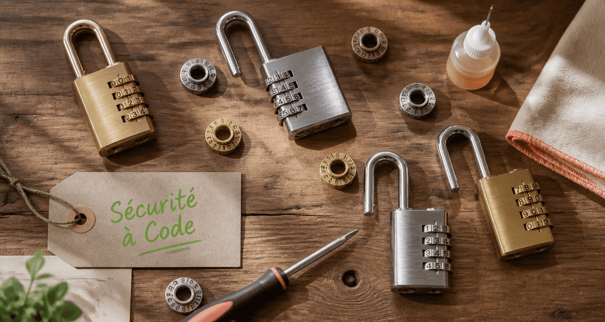 code cadenas sur plan de travail bois