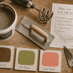 comment faire un beton cire outils et couleurs sur plan de travail