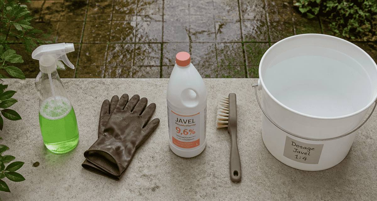 dilution javel 9 6 pour nettoyage terrasse matériel dosage