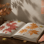 erable feuillage livre table