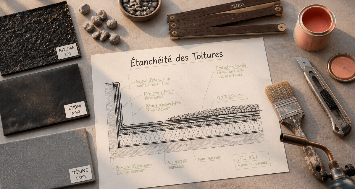 Échantillons et outils pour étanchéité des toitures