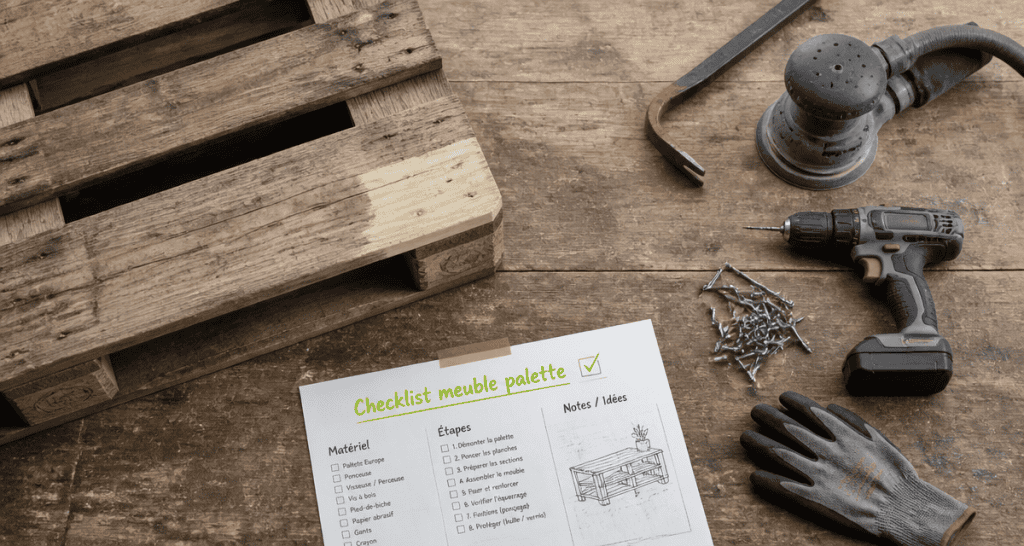 Fabriquer meuble palette outils et checklist